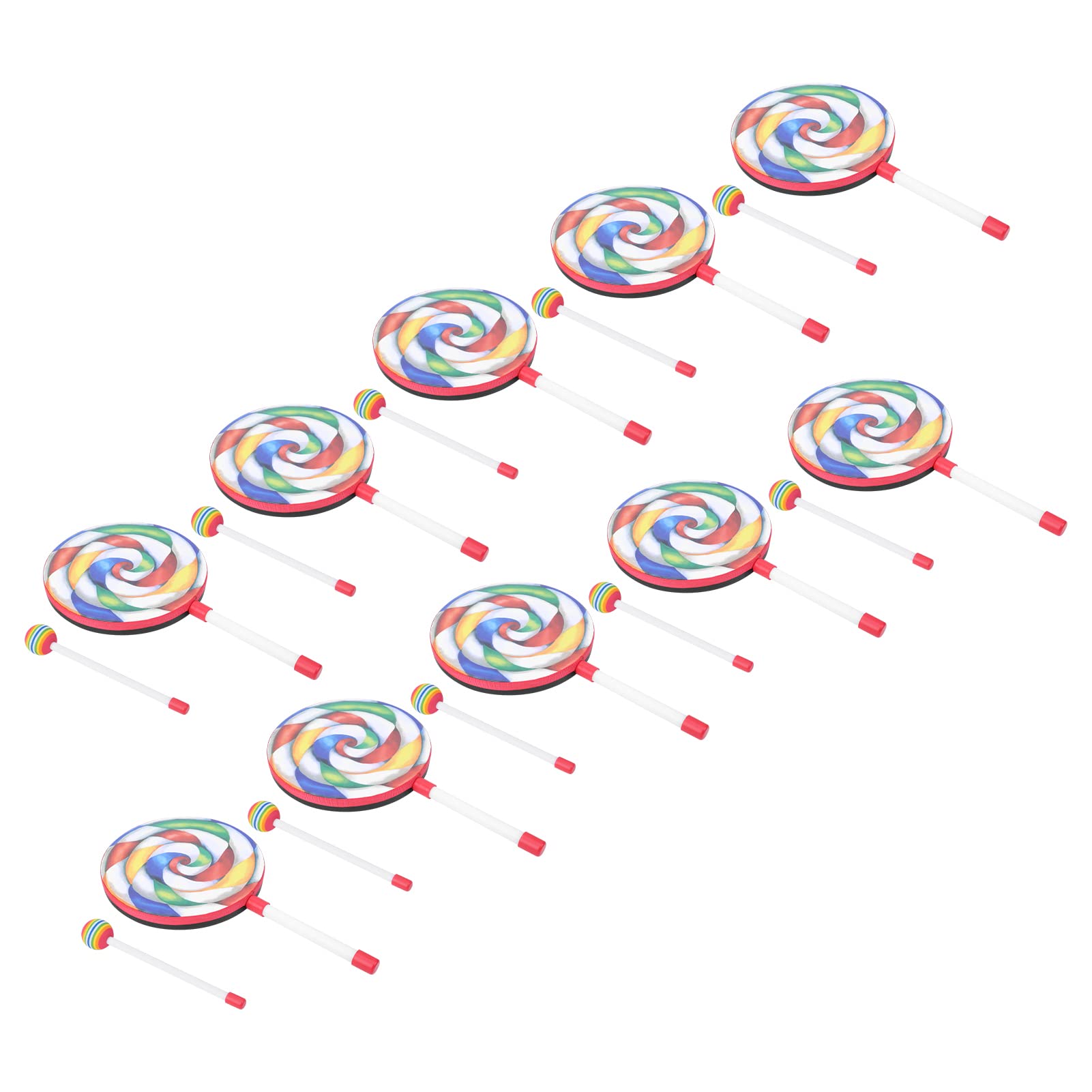 Pongnas Tambor de Mano, Tambores para Niños Tambores de Mano para Niños Juego de Pandelería de Lollipop Música de Tambor Rhythm Instrumento