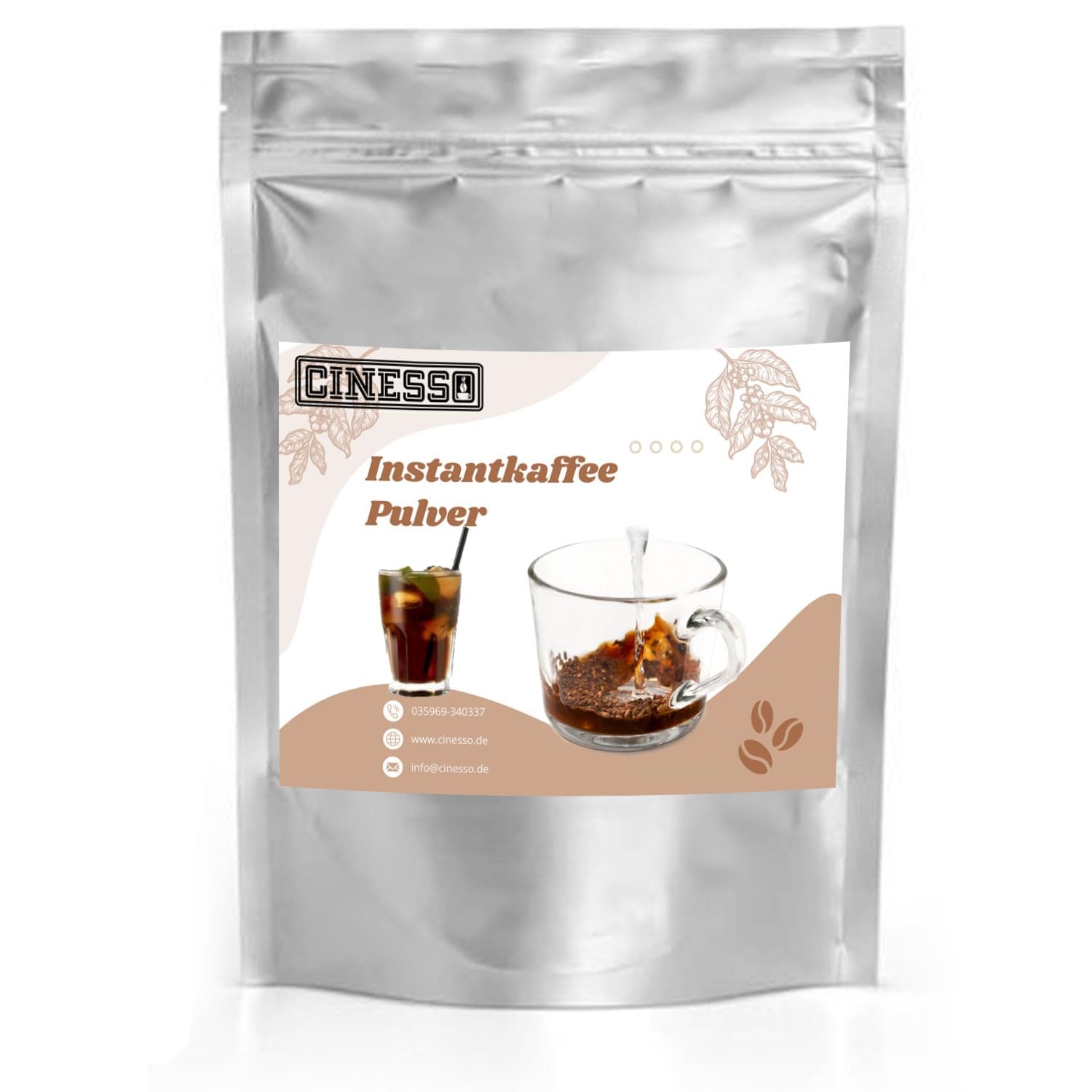 Cinesso Löslicher Kaffee Instant Pulver, schnelle und einfache Zubereitung, ohne Kaffeemaschine, Wasserlöslich, in verschiedenen Sorten und Mengen, für Genießer (10 Kg, Cola)