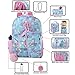 Girl's 6 in 1 Backpack Set With Lunch Bag, Pencil Case, Bottle, Keychain, Clip (Owl)