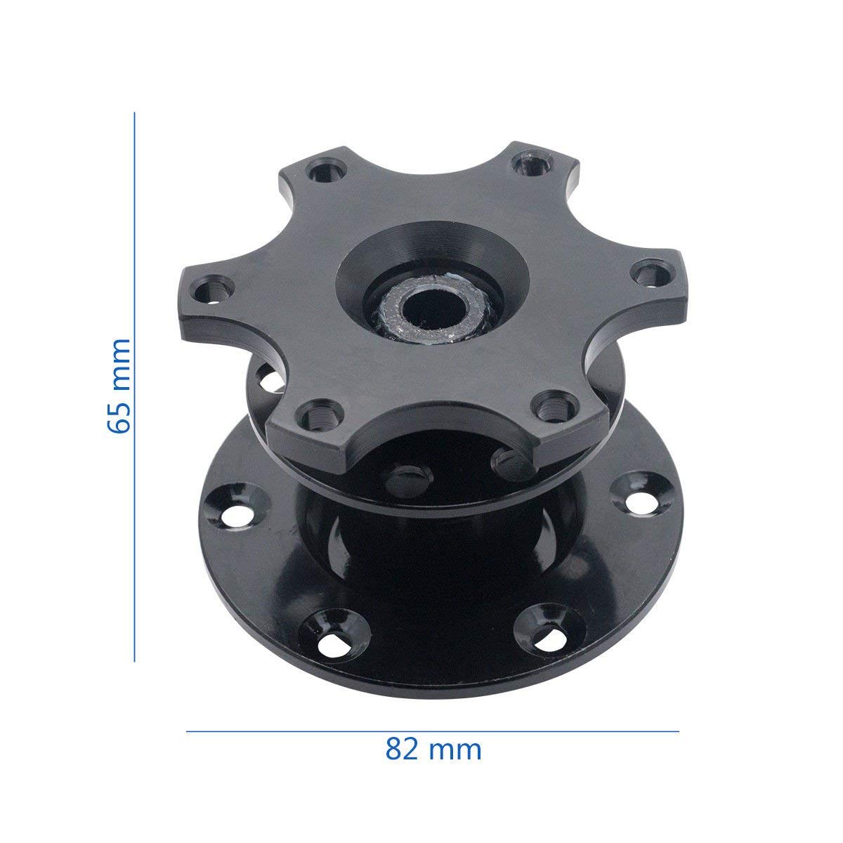 Buje universal de cambio rápido para ajuste del volante del volante del coche de carreras/rally/automovilismo (negro)
