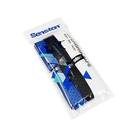 Senston Racket Overgrips Anti-Slip Tennis Badminton Pickleball Racquet Grip Tape 3 Pack, Black/White/Blue