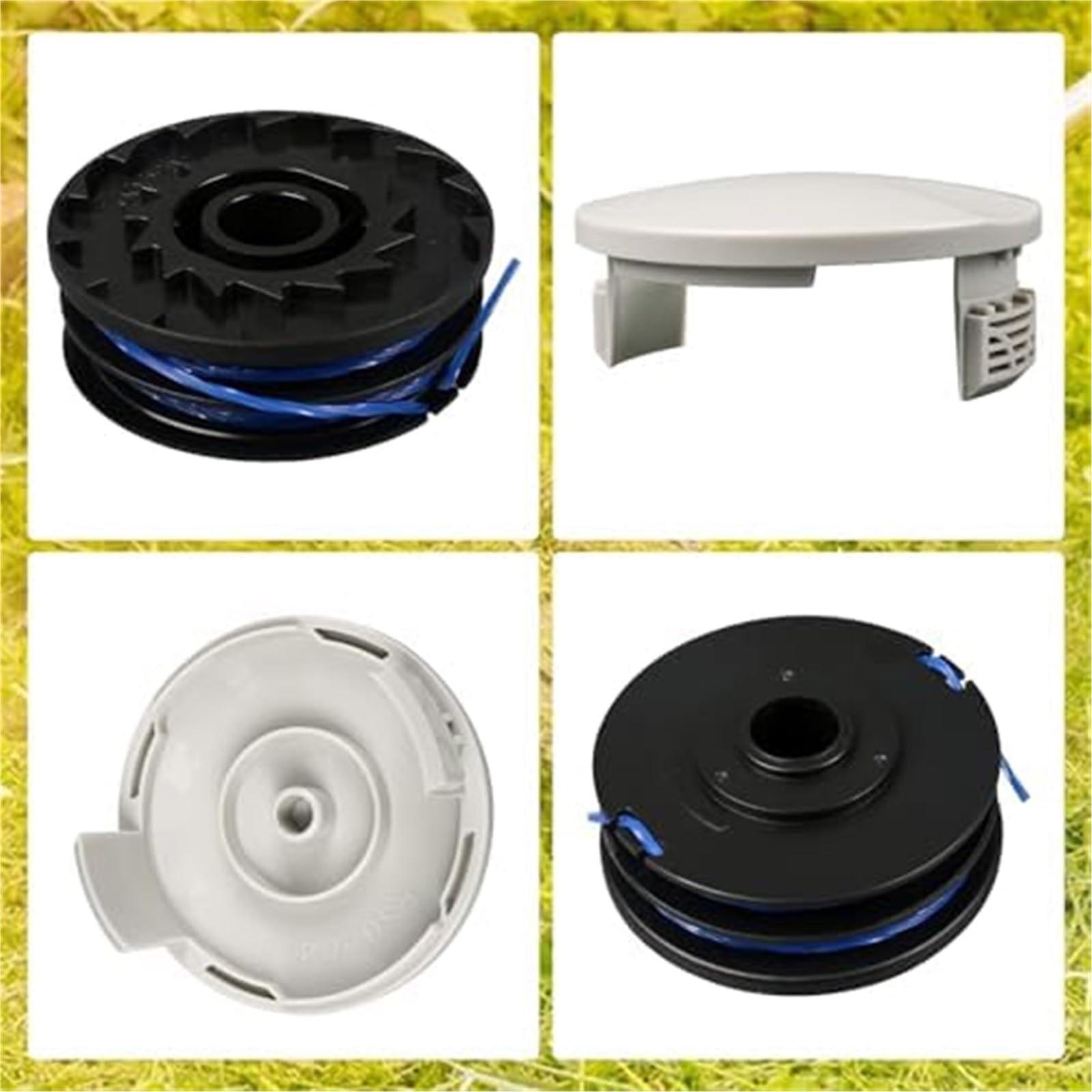 Bobina automática para cortadora de césped Línea de Carrete de cortacésped Rac123, para Ryobi 1,6 mm x 8. Recortadora de Repuesto Rlt4027 Rlt4125 Rlt5027 Rlt6030 Rlt5127 Rlt6130(Black 8 2)