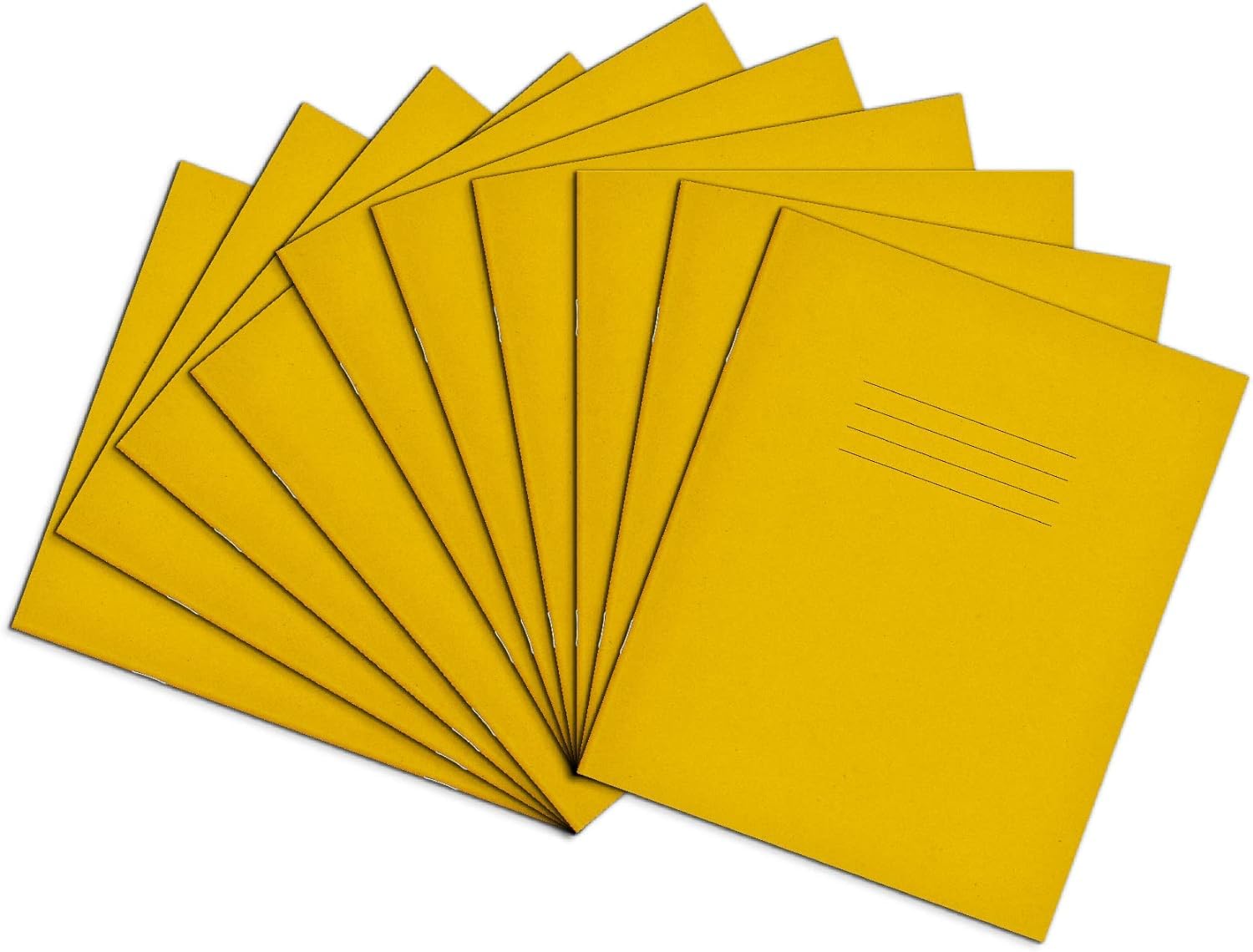 Rhino 8 x 6.5 Exercise Books, 80-Page / 8mm Lined with Margin Paper Notebook, 100-Pack, Writing Book, Office & School Stationery Supplies, Yellow