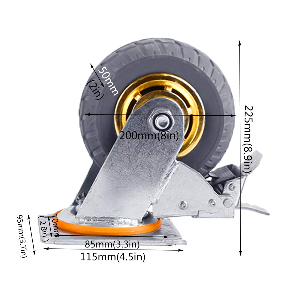 Ruote girevoli resistenti, capacità di carico singola ruota 500 kg, ideali per carrelli, ponteggi e carrelli pianali
