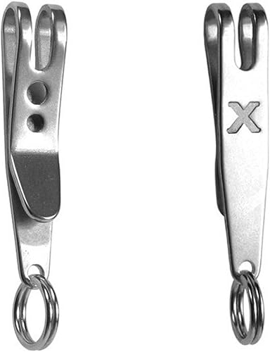 Miniatura 2 de 20 unids Clip de suspensión Llavero de acero inoxidable Clip de bolsillo Soporte portátil EDC Quickdraw Herramienta, plateado