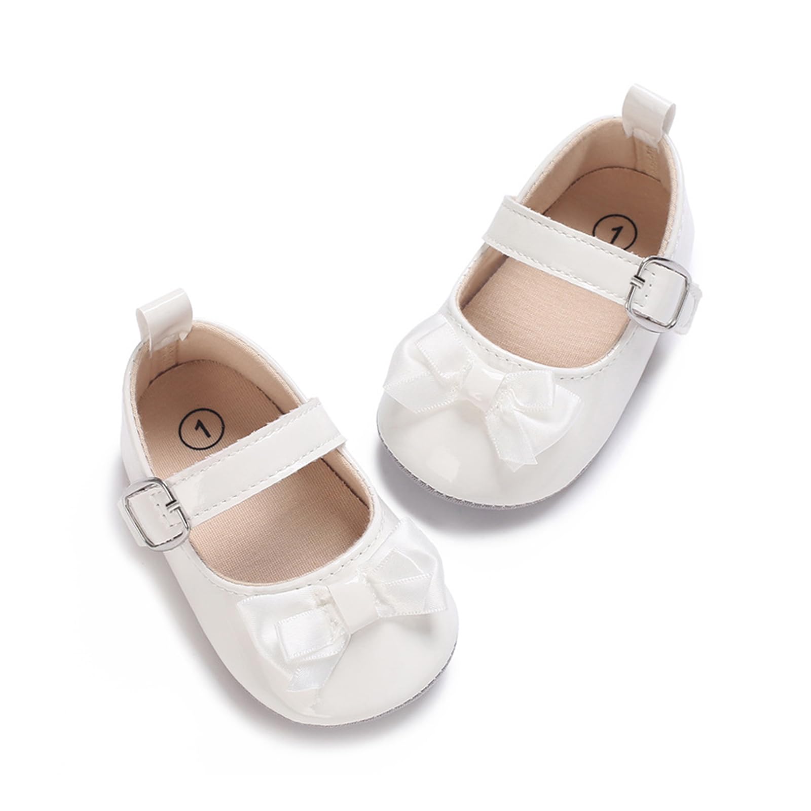 CENCIRILY Baby Girl Mary Jane Shoes Anti-Slip First Walking Bowknot Soft Sole Princess Wedding Dress Flats for 0-18 Month — view 17