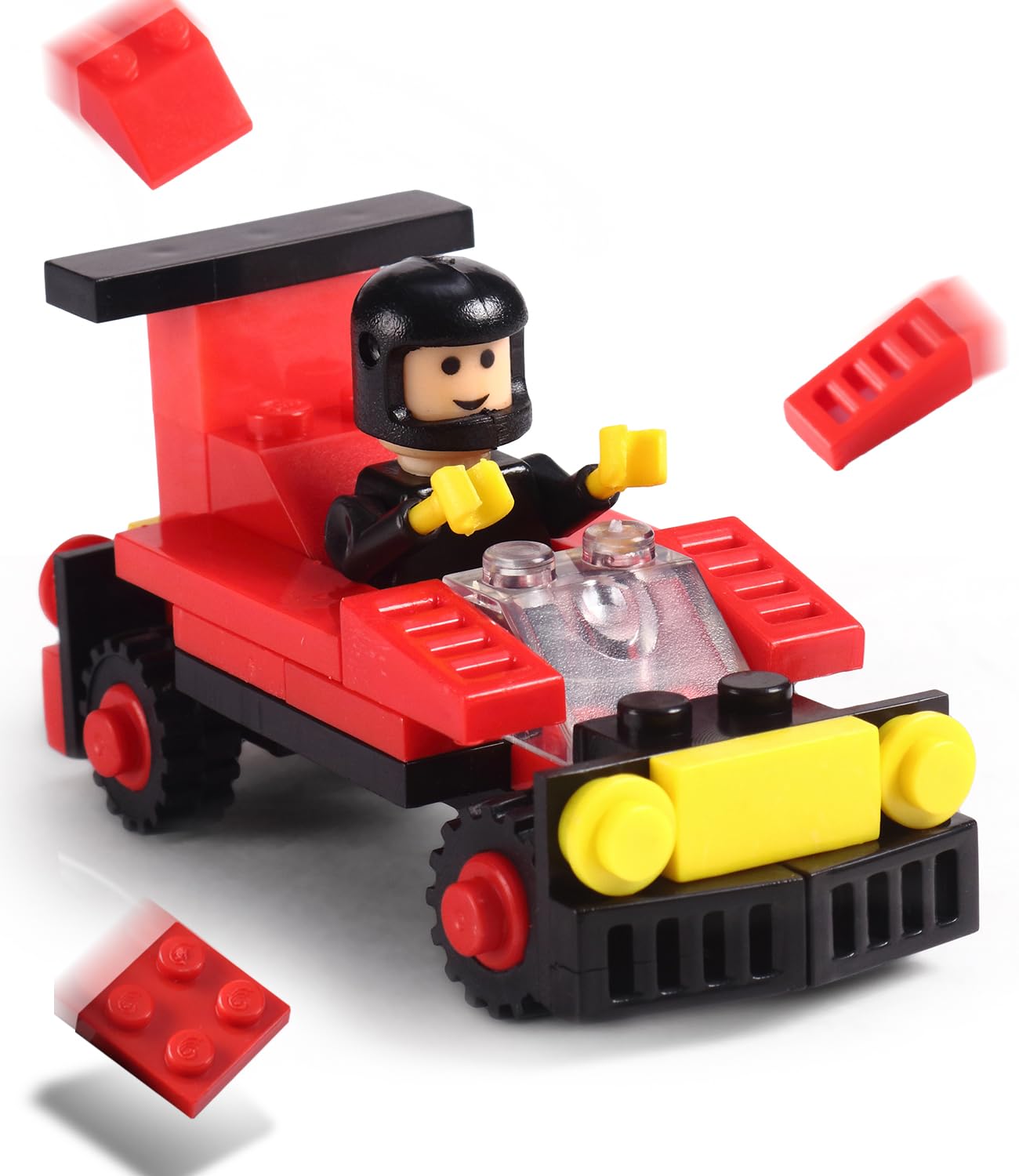 Intelliskills Premium Turbo Racer Build Your Own Car Toy,50 Piece,Building Blocks Construction Play Set for Kids,DIY Activity Racing Model with Wheel for 3+Year Boy&Girl,Toddler Birthday Gift (Red)-picture-14
