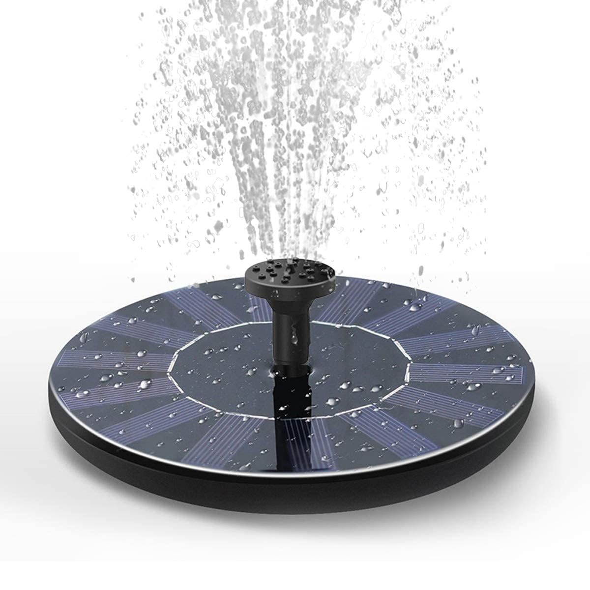 VAJIN Solar Powered Fountain Pump for Bird Bath, Water Fountain Floating Pump Submersible with Battery Back Outdoor Water Feature for Pool, Garden, Pond-image-42