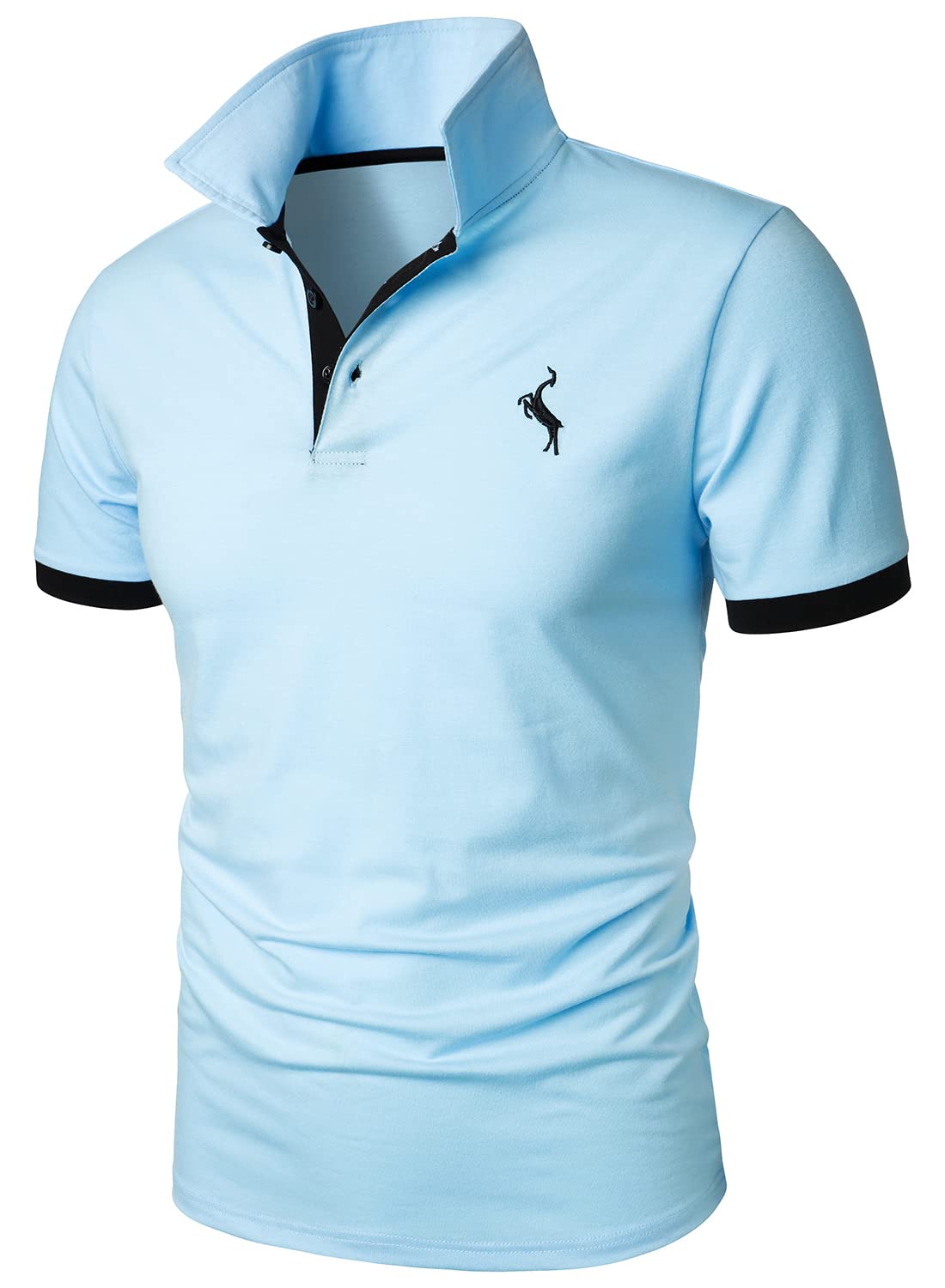 HOOD CREW Men’s Classic Polo Shirt Short Sleeve Shirts Lightweight Casual Tops