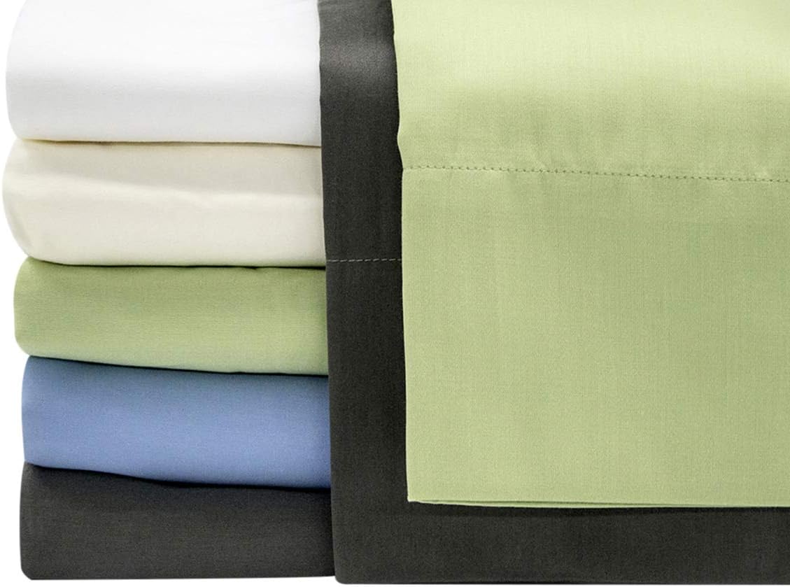 Callista 100% Cotton Sateen Sheet Sets Long Staple 500 Thread Count -King Size, 4 Piece -1 Flat Sheet 1 Fitted Sheet and 2 Pillowcase - -Light Blue