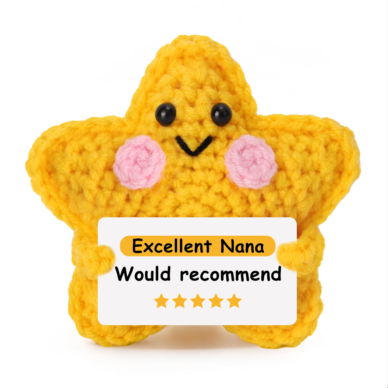 Nana Gifts, Handmade Crochet Star, Nana Birthday Gifts, For Nana, Emotional Support Gift, Positive Crochet Animals, Presents For Mother's Day, Christmas