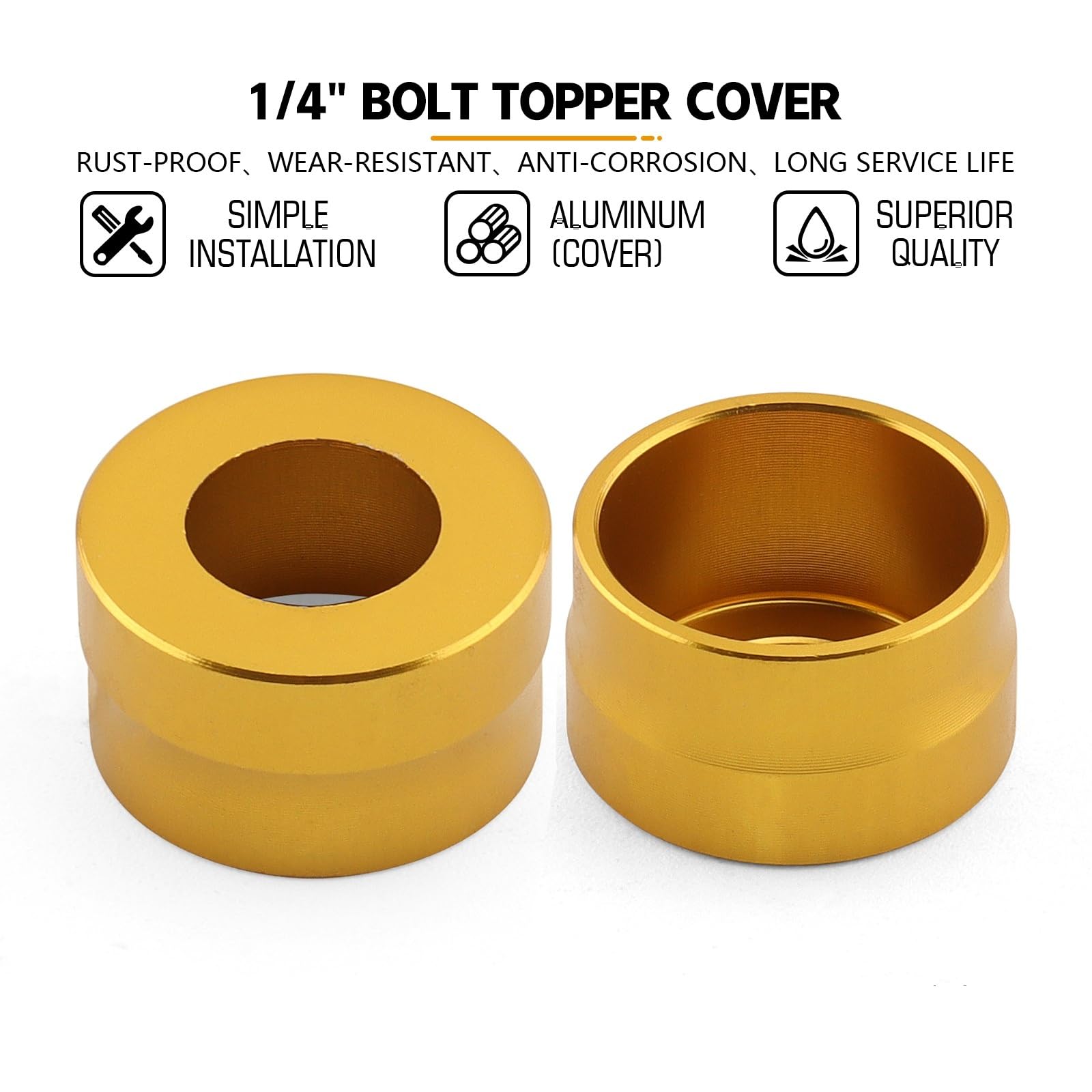 Copribulloni for motociclette, tappi for testata for Harley Twin Cam Dyna Softail Fatboy Touring Road King Glide Sportster XL(Yellow 12.8mm)