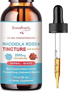 16-in-1 Rhodiola Rosea Tincture - Rhodiola Rosea Supplement with Astragalus, St John's Wort, Vanilla, Saffron & More - Liquid Rhodiola For Energy, Stamina, Brain & Calm Mood Support - 2 fL oz