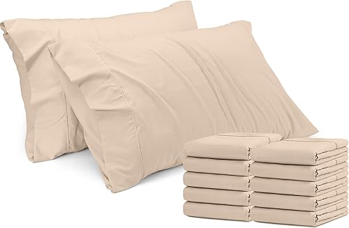 Utopia Bedding Fundas de almohada tamaño Queen, paquete de 12 unidades, juego de fundas de almohada a granel, cierre de sobre, tela de microfibra