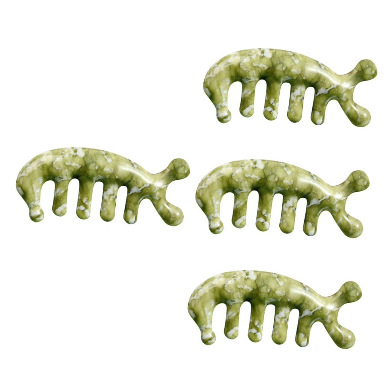 Beaupretty 4piezas Masajeador De Jade Peine De Masaje Manual Peine De Dientes Anchos Para Acupresión Relajación y Para y
