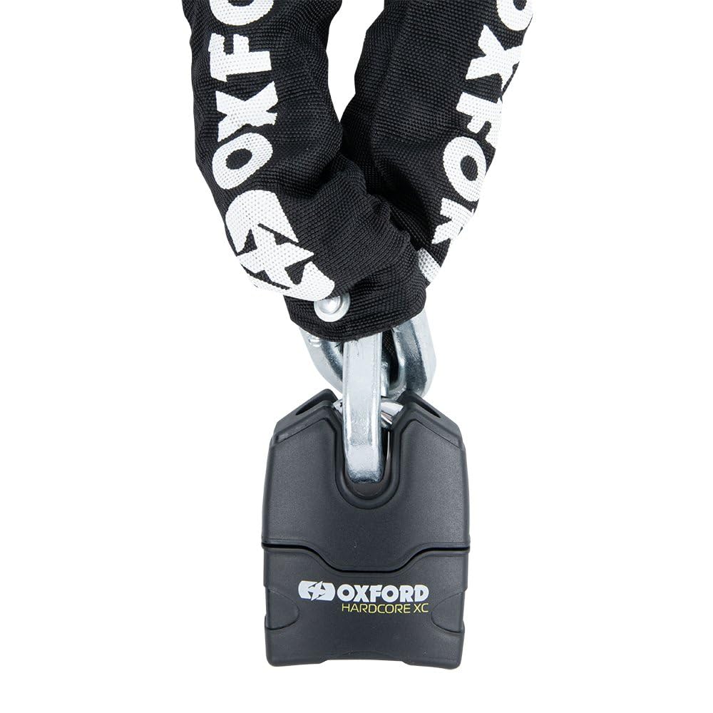 Oxford Hardcore XC13 - Lucchetto a catena da 13 mm con maglie quadrate per moto, moto, scooter, sicurezza venduta sicura e resistente