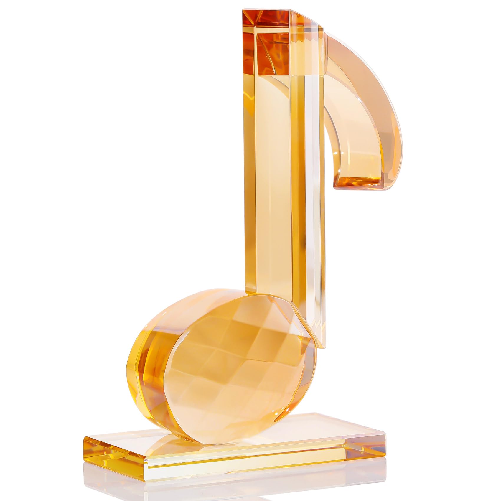 YWHL Crystal Music Note Decor, Champagne Glass Eighth Note Figurines, Music Gifts for Men Women, Music Teacher Gifts, for Music Lovers