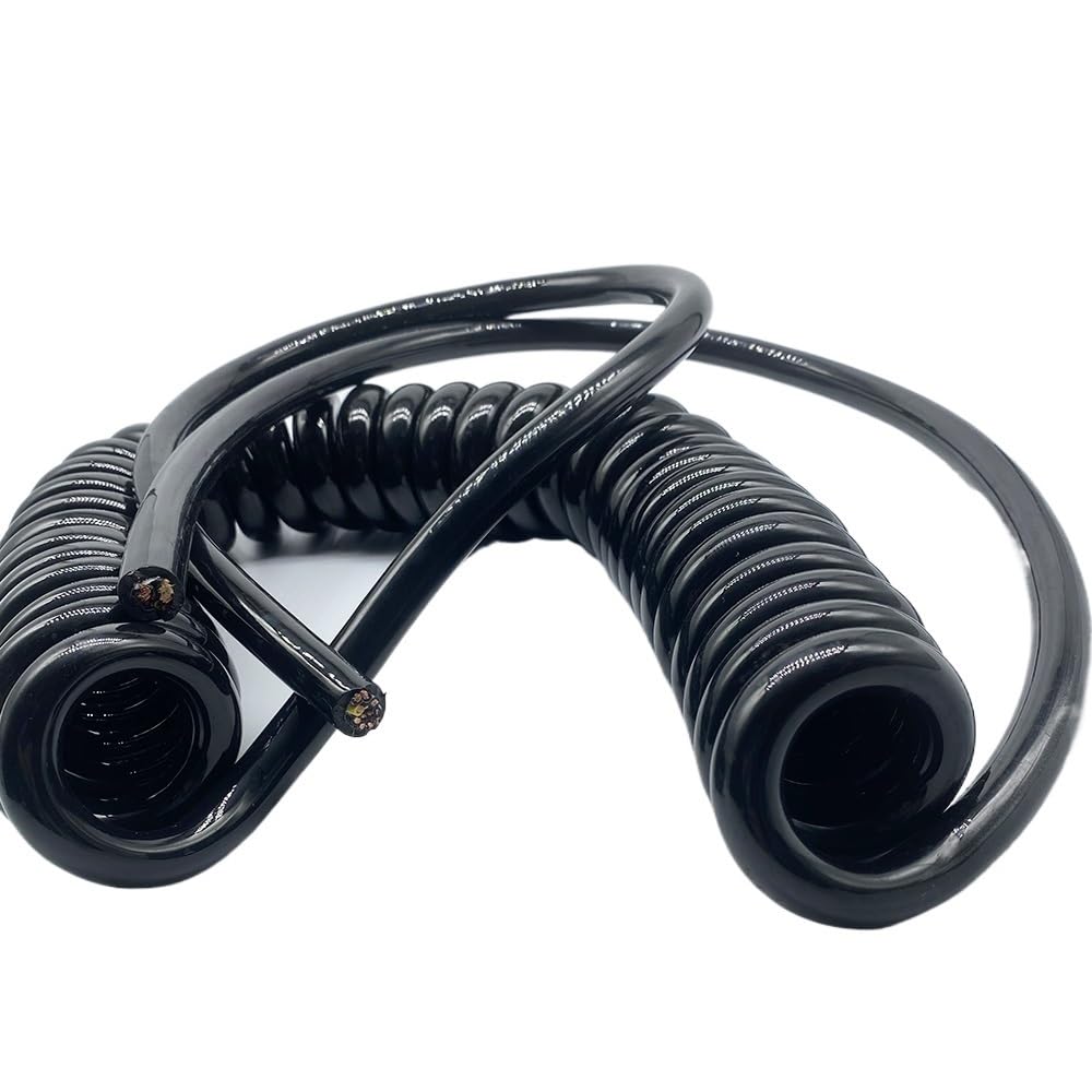 Cavo di Alimentazione a Spirale, Cavo a Spirale Quadrata da 12 Nuclei da 1,5 mm di Dimensioni Multiple Estensione del Cavo Elettrico Estensibile(Stretch 8 Meters)