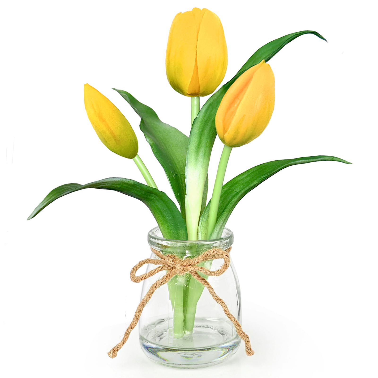 14 finto giallo arancione vero tocco tulipano fiori, fiori primaverili artificiali/fioriture, matrimonio/decorazione della casa, bouquet/centrotavola fai da te