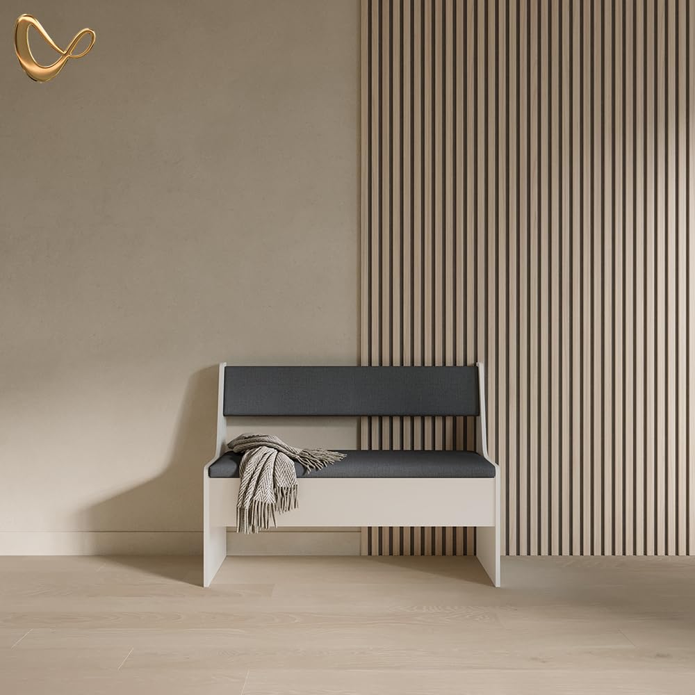 Livinity Panca ad angolo Tiberio, Bianco, 41.5 x 106.6 cm