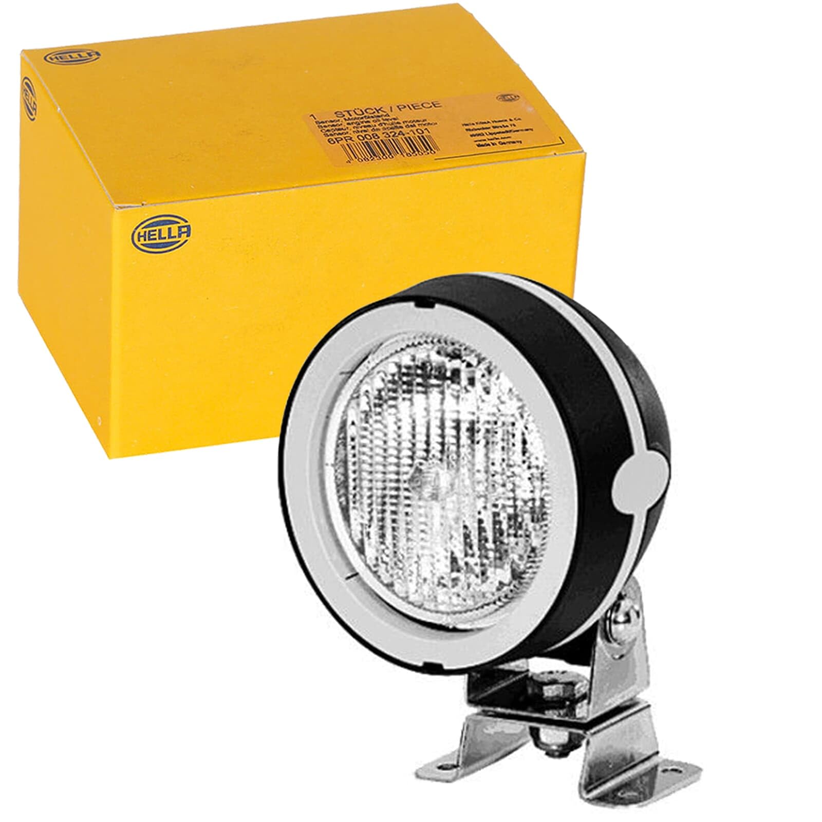 HELLA 1GM 996 134-061 Halógena-Faro de trabajo - Mega Beam - 12/24V - montaje exterior/Conexión roscada - Sujeción de 4 puntos - Iluminación terreno - Conector: AMP
