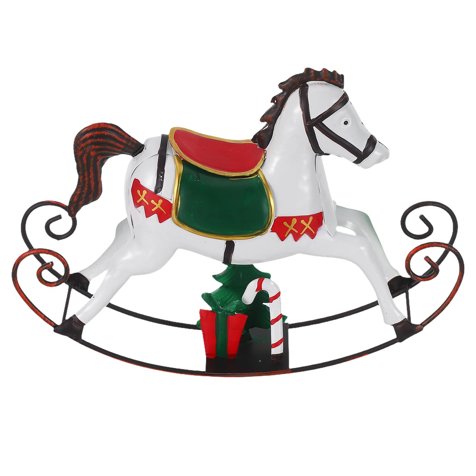 Figurine cheval à bascule vintage en fer, le cadeau de collection idéal