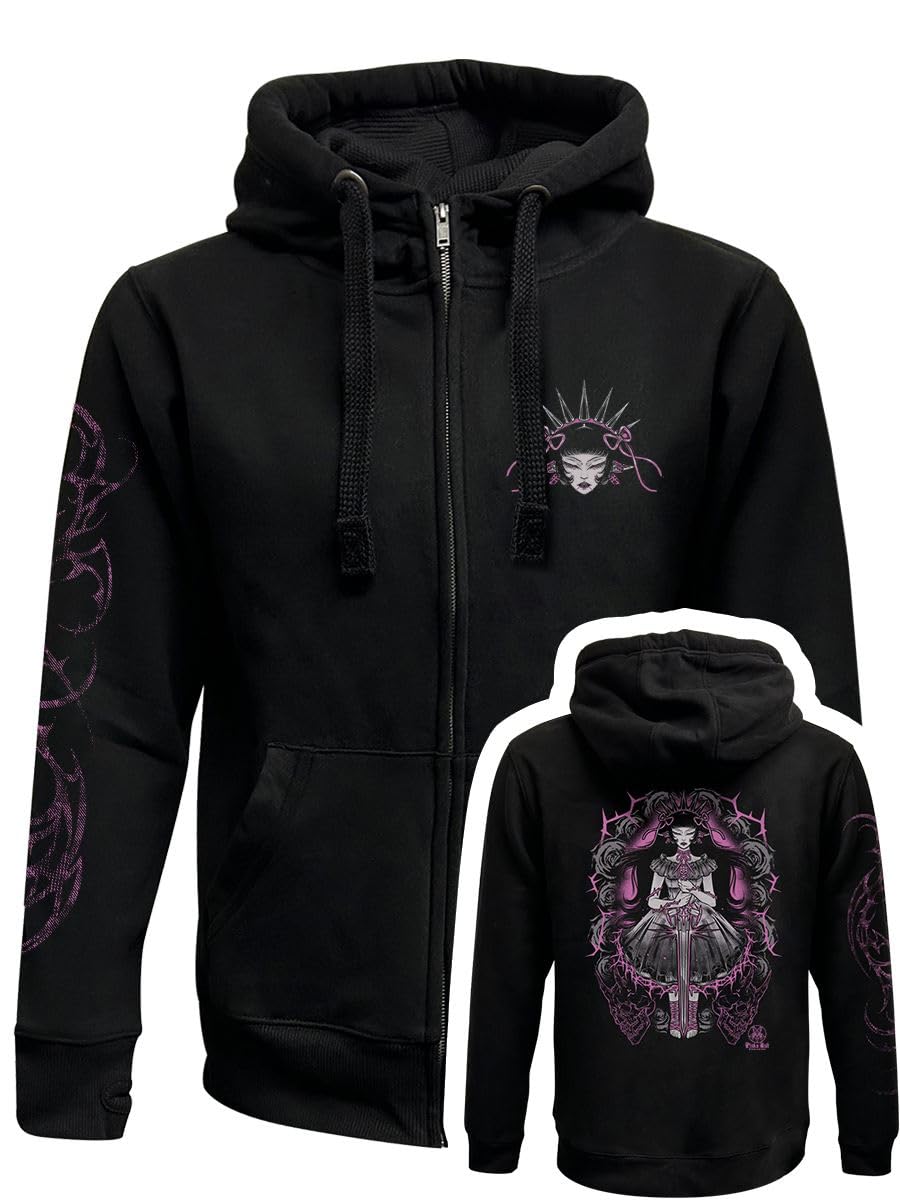 Pinku Kult Men's Black Dream Zipped Premium Hoodie