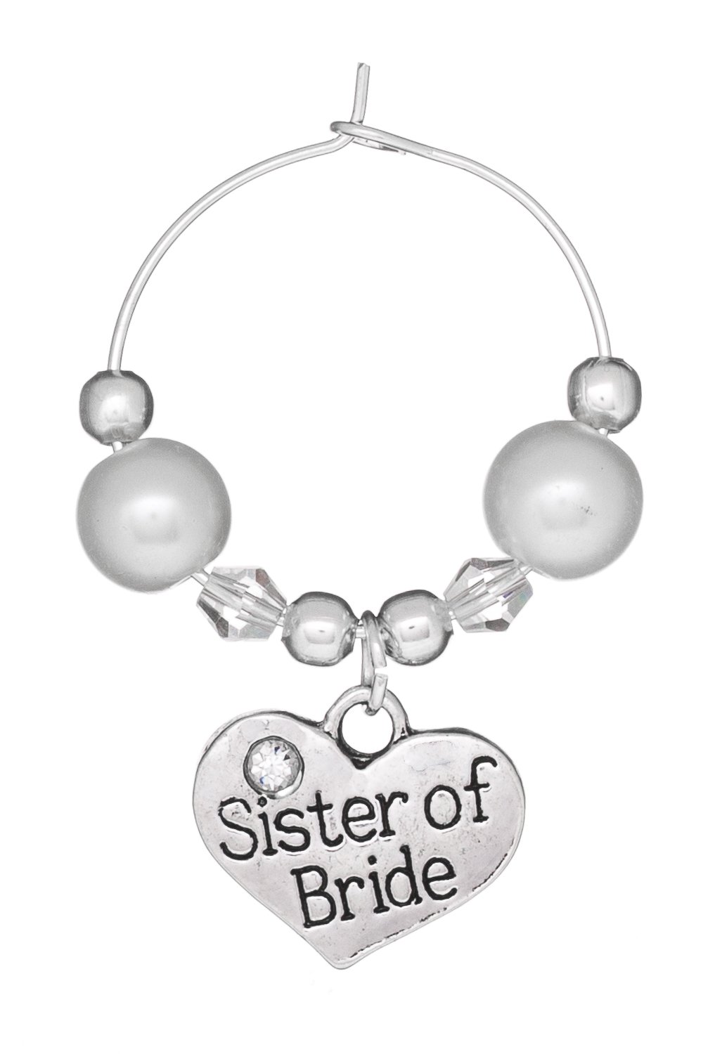 Libby's Market Place Multi Sister Of Bride Wedding Wine Glass Charm On A Gift Card