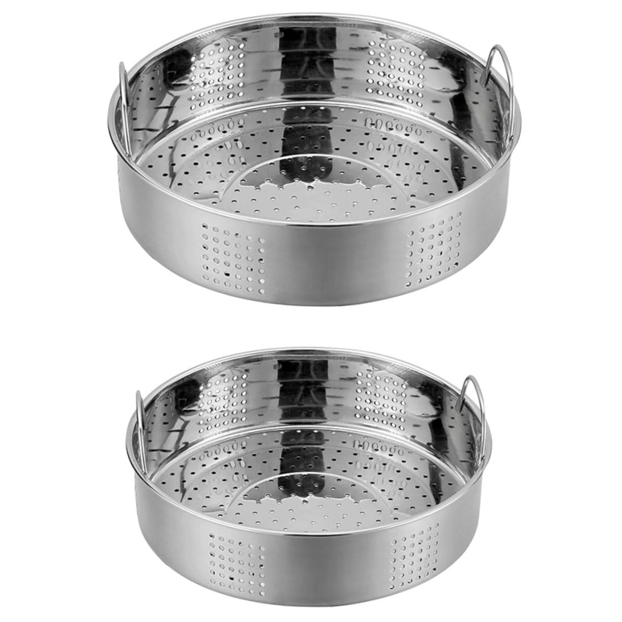 Cestello per Cottura al Vapore in Acciaio Inox 2 Pezzi, Resistente e Spesso, per Cucina Casalinga e Ristorante, per Cottura di Verdure e Alimenti a Vapore