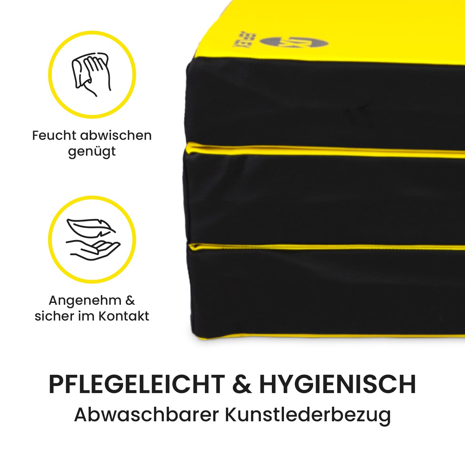 Jeflex - klappbare Weichbodenmatte & Turnmatte 150 x 100 x 8 cm MADE IN GERMANY/Gymnastikmatte tragbar/platzsparende Fitnessmatte & Yogamatte/Spielmatte für Kinderzimmer