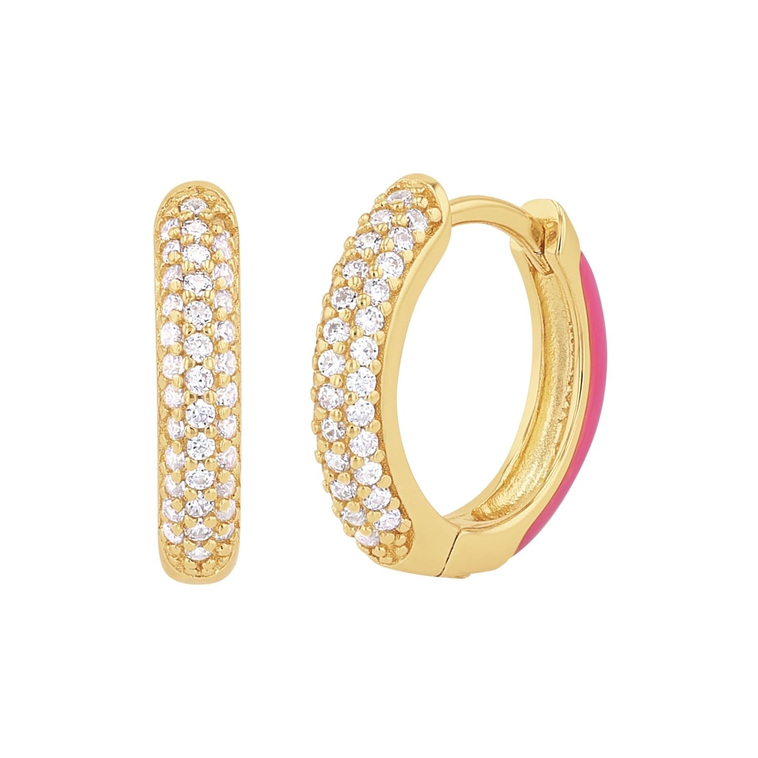 NOELANI Creolen 925 Sterling Silber Damen Ohrschmuck, mit Zirkonia synth., 1,5 cm, Gold, Kommt in Schmuck Geschenk Box, 2036062