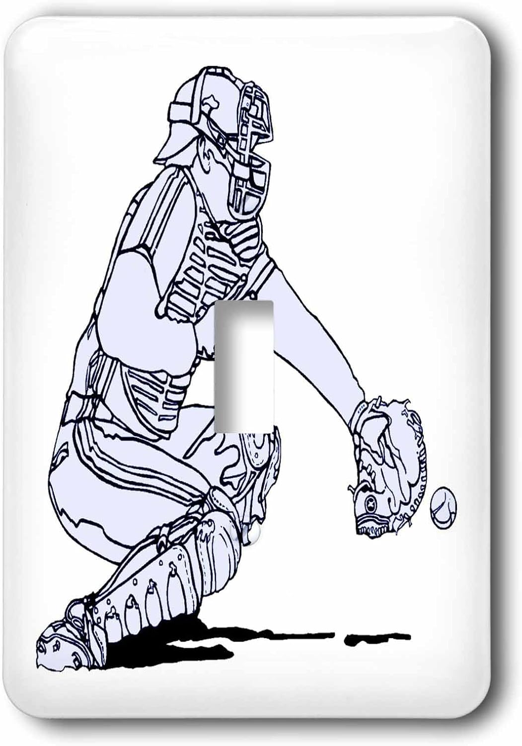 3dRose lsp_44802_1 Baseball Catcher In Blue Single Toggle Switch