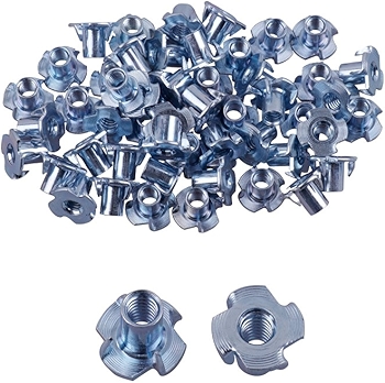 Eowpower 锌 plated T型螺母（4齿）50个装