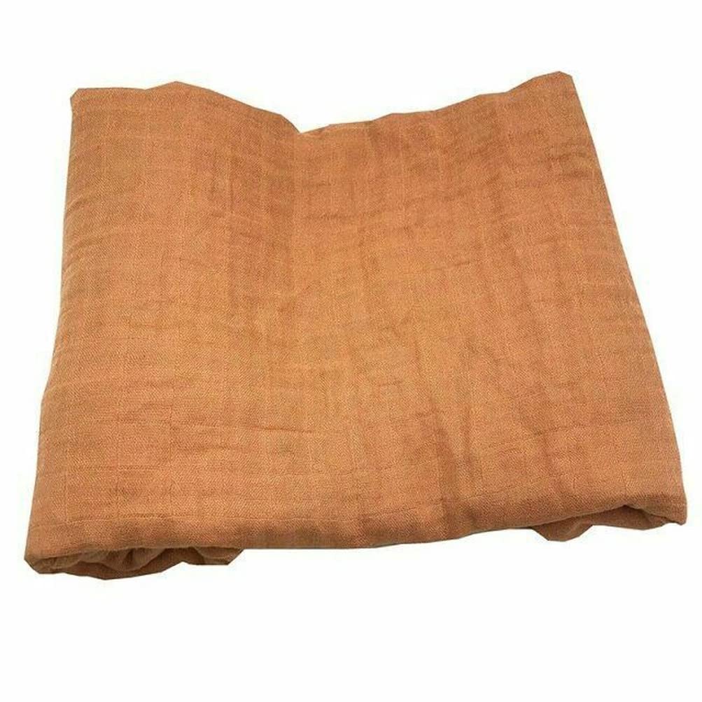 Asky Orange Bamboo Muslin Swaddle Blanket Newborn Soft Swaddle Wrap Baby Bedding Bath Towel 120 * (Orange) 120Cm
