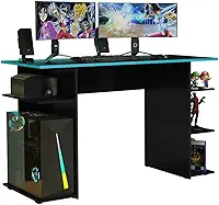 Escrivaninha Mesa para Computador Gamer Preto/azul 9424 Madesa