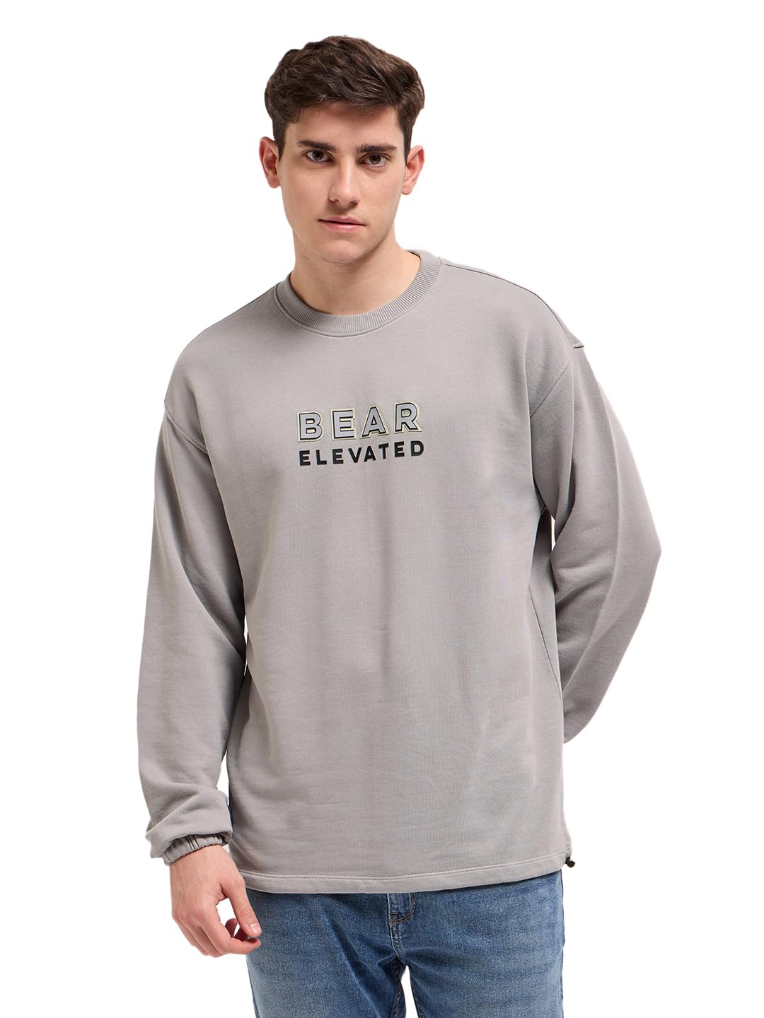 the bear house Men Typography Printed Round Neck Cotton Pullover Sweatshirt-picture-21