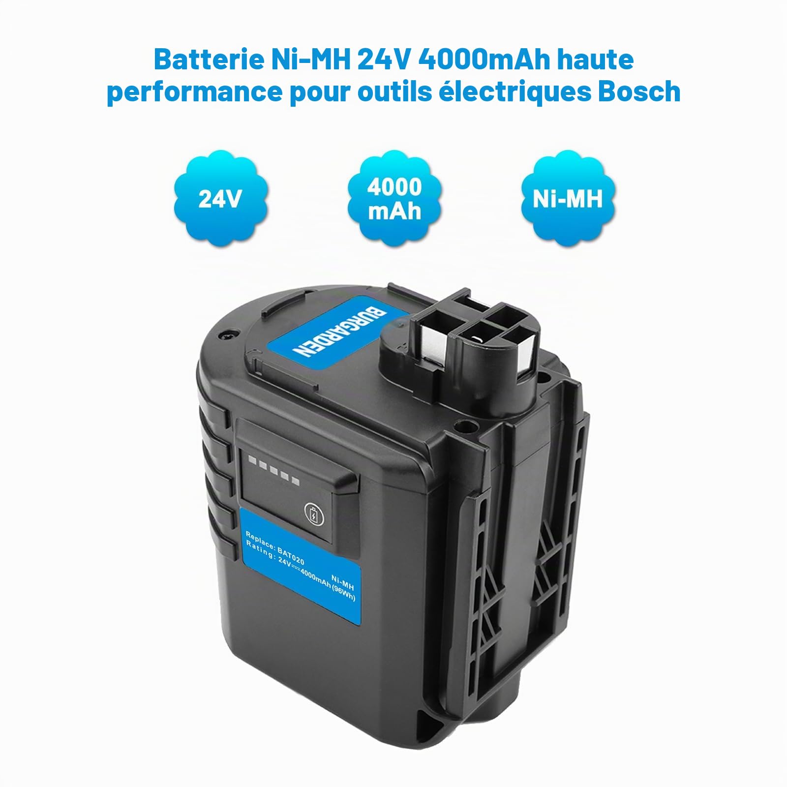 24V 4000mAh Ni-MH Batterie pour Bosch GBH24VRE BAT019 BAT020
