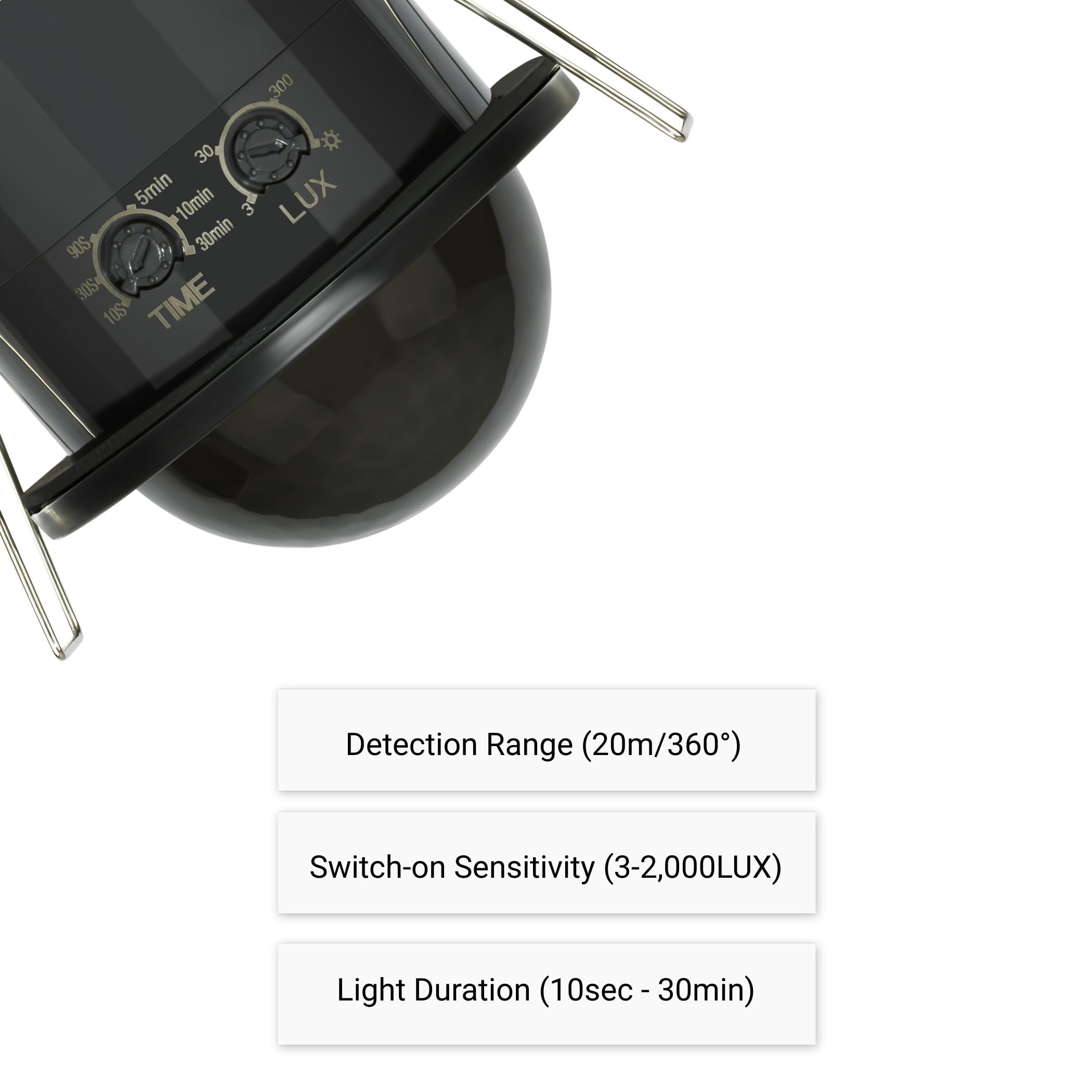 SEBSON PIR Sensor Flush-mounted Outdoor, Detection Range 20m / 360°, Ceiling Mounting, Programmable - Image 4