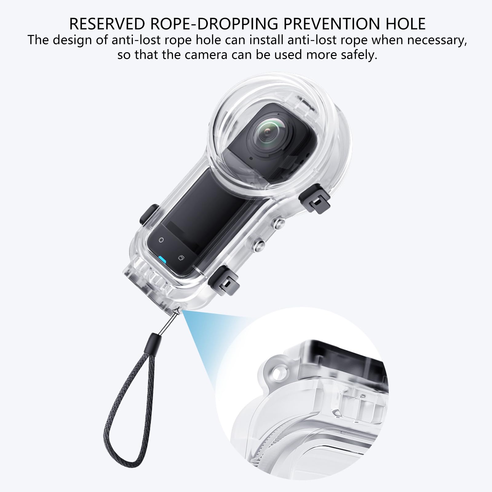 Funda impermeable para cámara Scratch Immune 360 con protector de lente contra la niebla, herramienta de inserción de montaje complementario, sustancia de contorno delgado, instalación rápida, funda