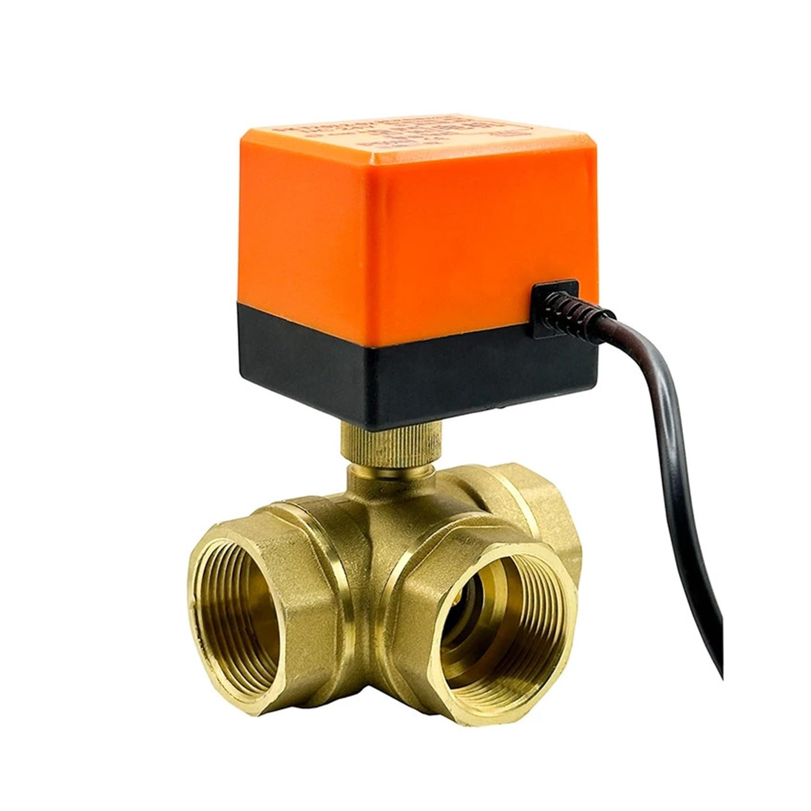Valvola a Sfera elettrica in Ottone a 3 Vie, 3 Fili, 2 Controlli, Tipo T/L, da 1/2" 3/4" 1" 1-1/4" 1-1/2"(1",L Type)