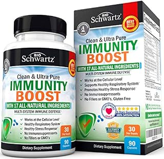 Immunity Boost Supplement with Elderberry, Vitamin A, Echinacea & Zinc - Once Daily