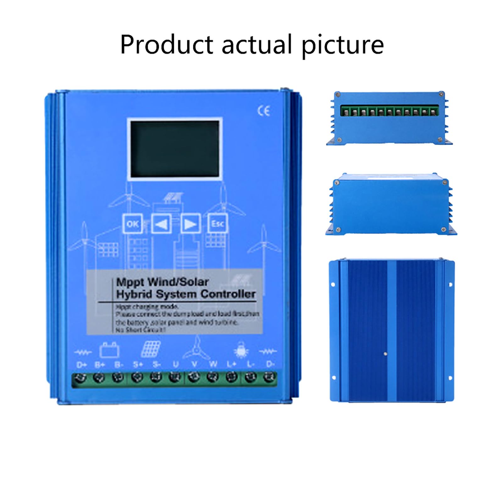 Controller Ibrido Eolico E Solare Da 10000W, 12/24/48V, Mppt, Collegato A Turbine Eoliche E Pannelli Solari Fotovoltaici, Stabilizzatore Automatico Di Tensione, Controller Ibrido, Universale