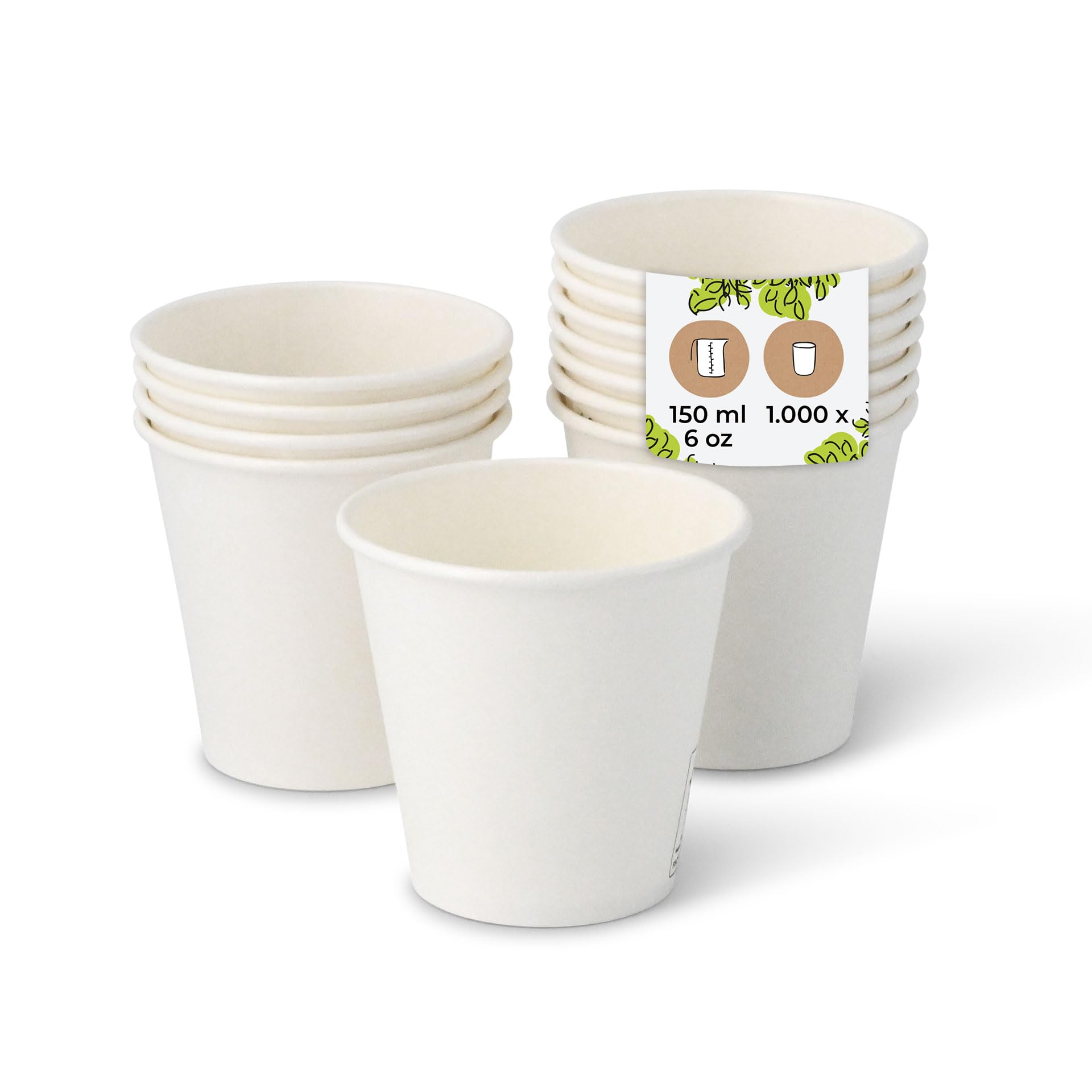 BIOZOYG Bicchieri di cartone 1000 pezzi 250 ml / 10 oz, 90 mm - Bicchieri usa e getta per caffè - Bicchieri di cartone per bevande calde - Alternativa ai bicchieri di polistirolo, bicchieri di carta