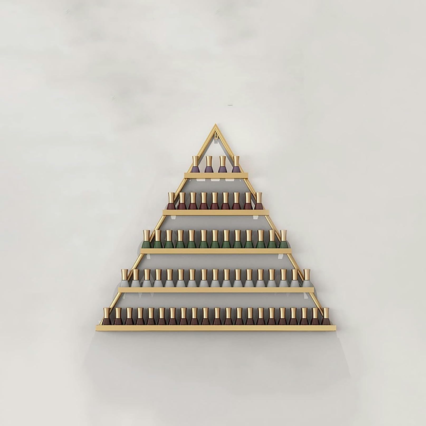 Estante de Pared para Guardar esmaltes de uñas, Estante Triangular de 5 Niveles para exhibición de cosméticos, Estante Flotante Multifuncional, Utilizado para Guardar labiales, etc.