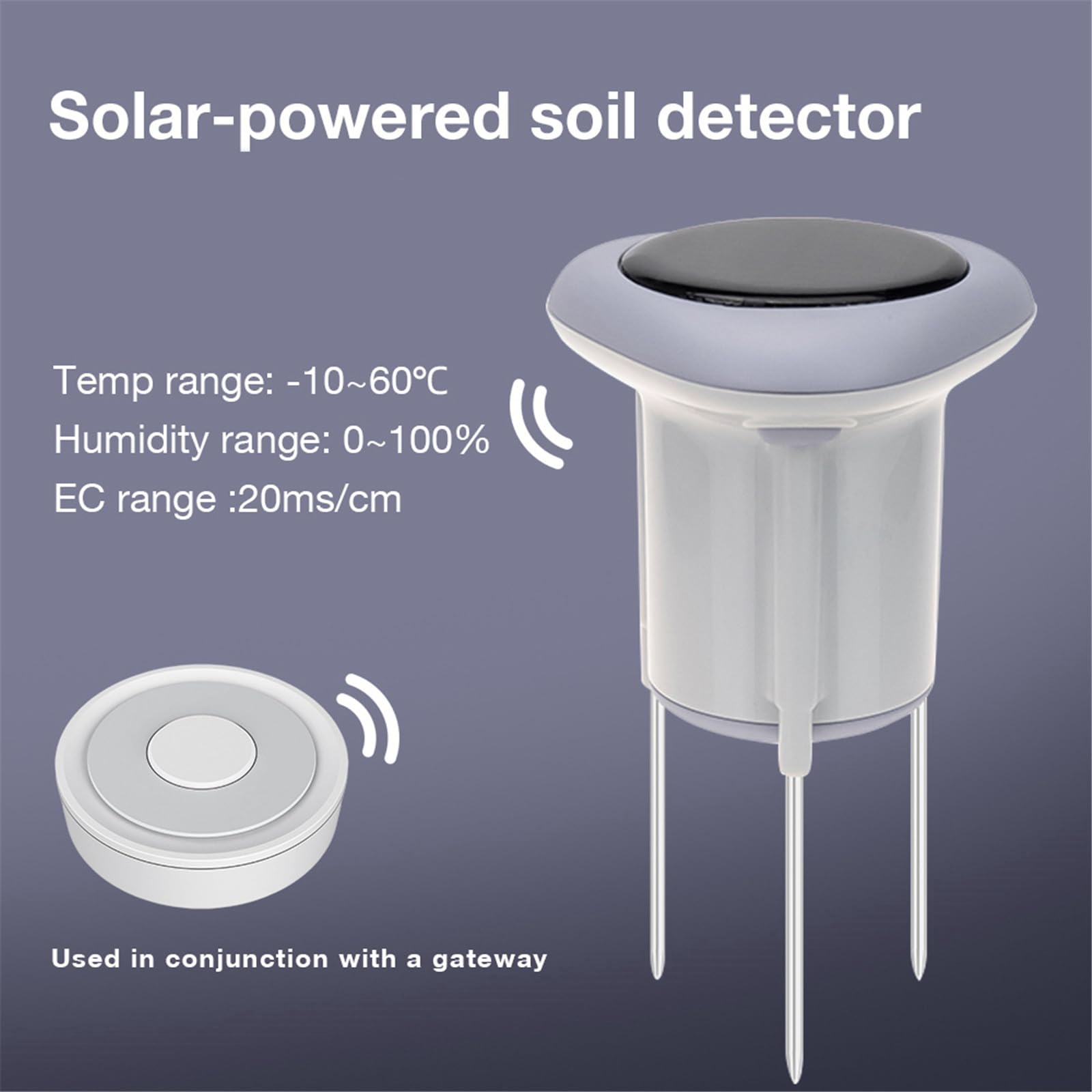 Monitor inalámbrico de suelo para plantas, sensores solares de humedad, temperatura, datos históricos, herramienta de jardinería para interiores y exteriores