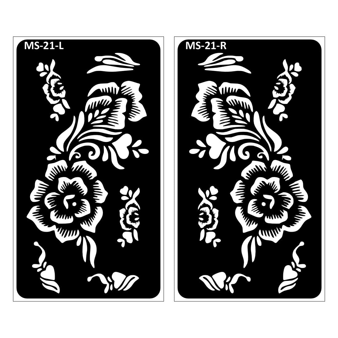 VOORKOMS Creative Floral Henna Stencil Finger Art Set for Hands One Set for Each Hand | Peel and Stick Stencil Mehndi Sticker for Women, Girls and Teen-Age-image-30