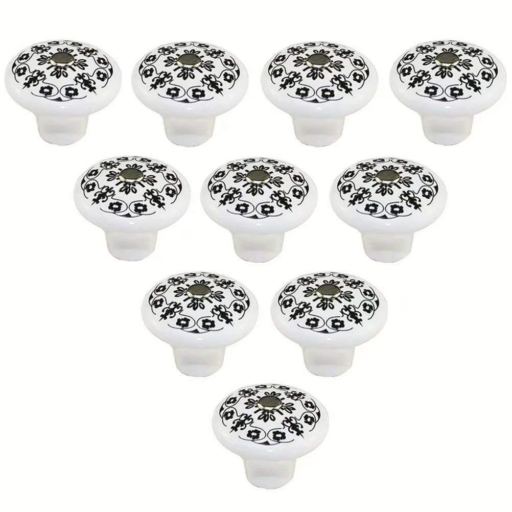 Poignées et boutons ronds de meuble lot de 10 pour cuisine et tiroir style B