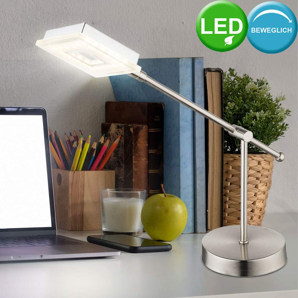 Lampada da tavolo a LED da lavoro cromato lampada da lettura interruttore regolabile Globo 56138-1T