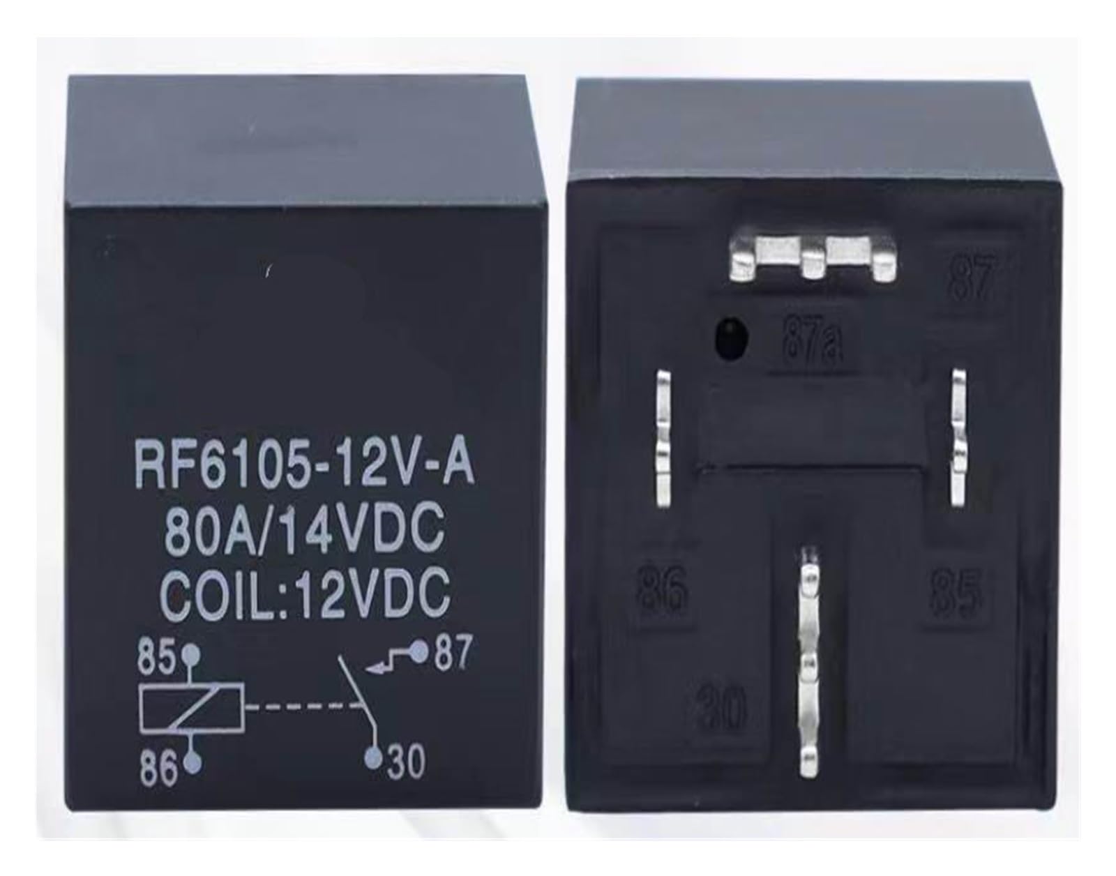Relais RF6105-12V-A NISZA 80A robuste à 4 broches pour commutation de puissance