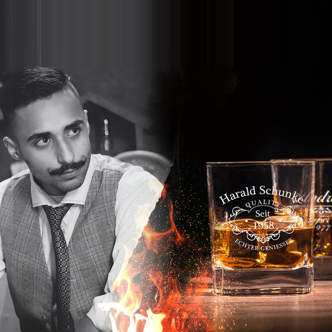 Whiskyglas Personalisiert Mit Gravur – 420 Ml, Polar-effekt, Spülmaschinenfest, Geschenk Für Männer